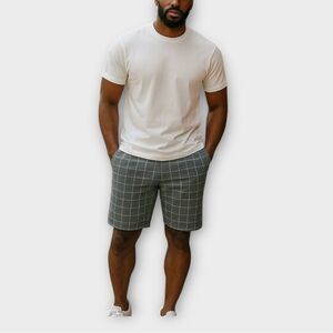 Walter Hagen Flat Front Golf Shorts in Gray Plaid Men’s Size 38